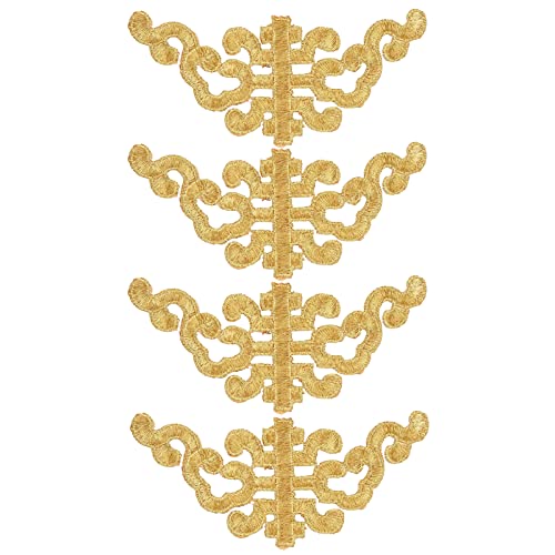 Hapivida 4PCS Bestickte Patch Nähtuch Aufkleber, DIY Applique Bastel dekoration Bekleidungs zubehör, günstige Cloud-Muster, Performance-Kostüm-Zubehör (Goldener Charakter) von Hapivida