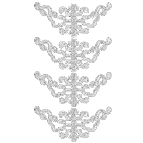 Hapivida 4PCS Bestickte Patch Nähtuch Aufkleber, DIY Applique Bastel dekoration Bekleidungs zubehör, günstige Cloud-Muster, Performance-Kostüm-Zubehör (Silber) von Hapivida