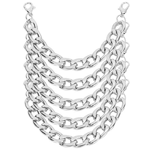 Hapivida 5 Stück Flacher Kettenriemen 140 mm Metall Handykette Ersatz mit Schnallen für DIY Geldbörse Handtasche Schulter Umhängetasche Handtaschenherstellung Zubehör(Silber) von Hapivida