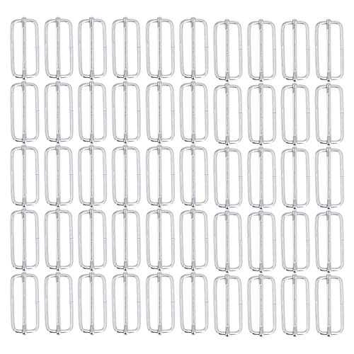 Hapivida 50 Stück Verstellbare Triglides Slides,38 mm Metall Schiebeschnalle,Verschieber Regulatoren Gurtschieber für Handgemachte Taschen, Rucksack, Gepäcktasche(3.8x38x15mm) von Hapivida