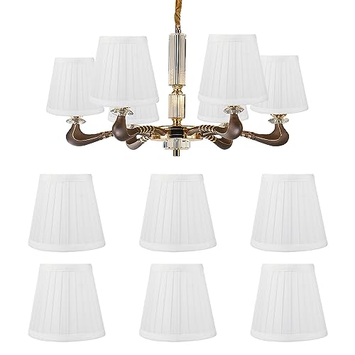 Kronleuchter Lampenschirm 6 Stück E14 Clip Kerze Stoff Lampshades Nachttisch Modern Simple Clip on Hängelampe Lampenschirm für Wandleuchte Tischlampe (#3) von Hapivida