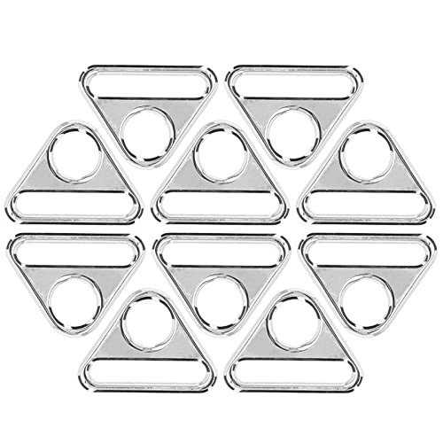 Hapivida Packung mit 10 Metall Dreieck Schnallen, 38 mm Dreieckiger Einstell Metallring,Mehrzweck D-Ring Schnalle, für Gepäck, Rucksackgurte, Gurtband Zubehör(Silber) von Hapivida
