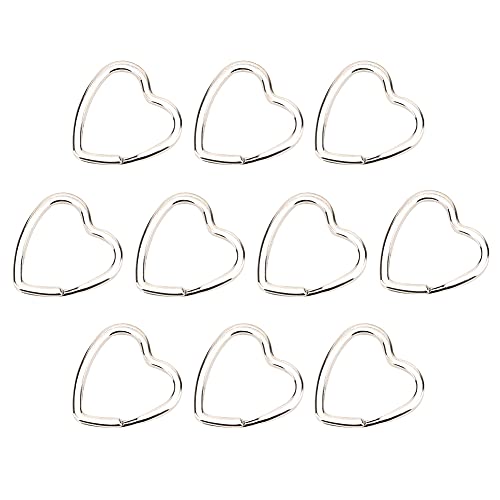 Hapivida Schlüsselring, 10 Stück Metall Haken Schlüsselanhänger für DIY Schmuckherstellung, Taschendekoration Handwerk (Herz) von Hapivida