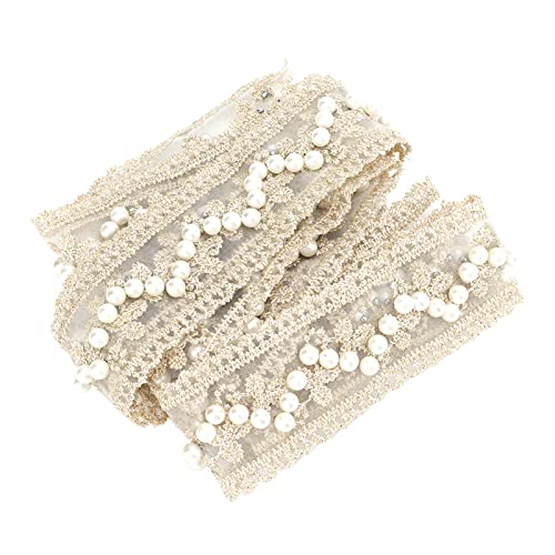 Spitzenverkleidungsband 2 Meter 1,5 Zoll Breites Zartes Beige Band mit Perle für Hochzeitsbrautdekoration, DIY Handwerksnähung, Heimdekoration Spitzenverkleidungsband 2 Meter 1,5 Zoll Breites Zartes Beige Band mit Perle für Hochzeitsbrautdekoration, DIY Handwerksnähung, Heimdekoration von Hapivida