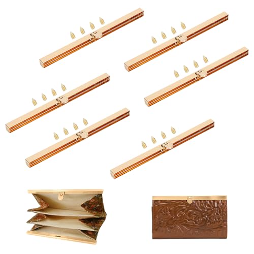 Taschenverschluss Metall 6 Stück 19cm Drehverschluss für Taschen, Tasche Verschlüsse Geldbörse Sperre Taschen Twist Turn Lock Taschenzubehör für DIY Handtaschen,Geldbeutel, Gold von Hapivida