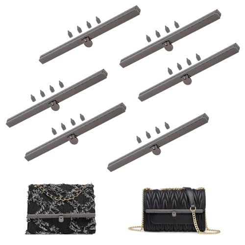 Taschenverschluss Metall 6 Stück 19cm Drehverschluss für Taschen, Tasche Verschlüsse Geldbörse Sperre Taschen Twist Turn Lock Taschenzubehör für DIY Handtaschen,Geldbeutel, Grau von Hapivida