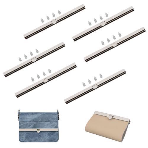 Taschenverschluss Metall 6 Stück 19cm Drehverschluss für Taschen, Tasche Verschlüsse Geldbörse Sperre Taschen Twist Turn Lock Taschenzubehör für DIY Handtaschen,Geldbeutel, Silber von Hapivida