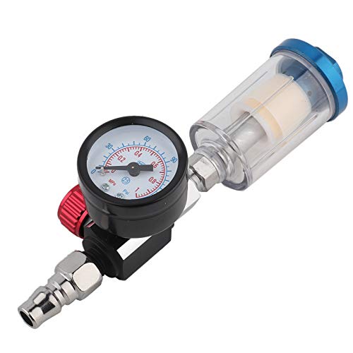 Wasser Öl Abscheiderfilter, 1/4 Zoll 0–140 PSI Lufteinstellventil Wasserdruckregler Luftkompressor Anschluss von Hapivida