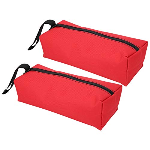 Hapivida Werkzeugtasche mit Reißverschluss, 2 Stück tragbare Elektriker Handwerkzeug Aufbewahrungstasche, Mehrzweck Werkzeugtasche mit Armband für Schraubendreher, Zangen, Steckschlüssel (Rot) von Hapivida