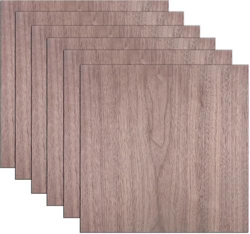 6 Stück Sperrholzplatte 3mm, Walnuss Brett 30x30cm Lasercut Holz, Holzplatten Zuschnitt Nach Maß Unbehandeltes Bastelhölzer Holz für Modellbau Laserschnit Laser Gravur DIY Modell von Happara
