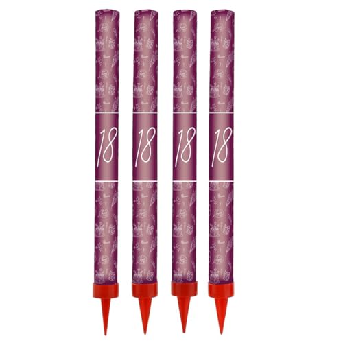 Geburtstags- & Jubiläums-Kuchenfontänen – 25 cm – 4er-Set – Sprühkerzen/Tischfeuerwerk – Kaltes Feuerwerk – Brenndauer ca. 120 Sekunden – Kategorie F1 – Design 2 von Happenings