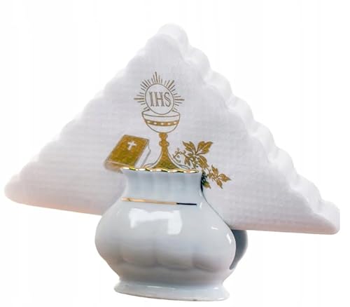 Kommunion-Servietten mit Goldprint IHS - 100 Stück | Dekorative Papierservietten zur Erstkommunion Heiligen Kelch Bibel Rebe | Elegante und religiöse Tischdekoration Kommunion-Servietten mit Goldprint IHS - 100 Stück | Dekorative Papierservietten zur Erstkommunion Heiligen Kelch Bibel Rebe | Elegante und religiöse Tischdekoration von Happenings