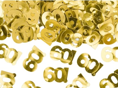 Metallisierte Konfetti Form Zahlen 60, Gewicht 15 g, Ideal für Geburtstag, Jahrestag, Tischdeko Metallisierte Konfetti Form Zahlen 60, Gewicht 15 g, Ideal für Geburtstag, Jahrestag, Tischdeko von Happenings