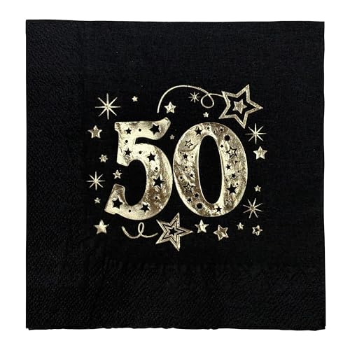 Servietten für 50-tke geprägt Grafik | Dekorative Papierservietten zum 50. Geburtstag, Jubiläums| Elegant und Glamour | Gold Servietten für 50-tke geprägt Grafik | Dekorative Papierservietten zum 50. Geburtstag, Jubiläums| Elegant und Glamour | Gold von Happenings