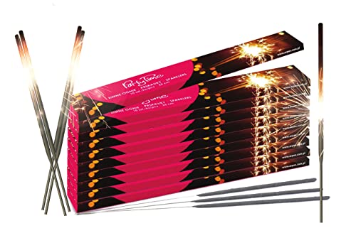 Wunderkerzen-Set Packung mit Wunderkerzen Kategorie F1 Feuerwerk – Tolle Idee für Hochzeiten, Geburtstagsfeiern, Weihnachten und Silvesterparty (25cm x 100 St) von Happenings