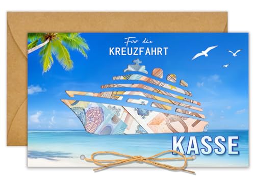 Kreuzfahrt Geschenk, Schiff Deko Geldgeschenke Verpackung Klappkarte mit Umschlag, Geldgeschenk Reise für Geburtstag Reisen Jugendweihe Kreativität Geschenke von Happirra
