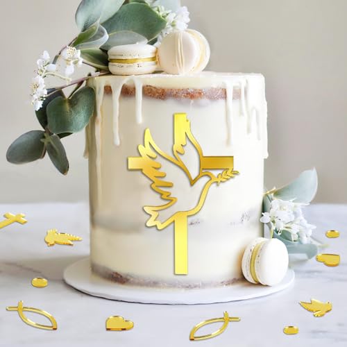 Tortendeko Kommunion Tortendeko Taufe, TortendekoKonfirmation 51 Stück, Streudeko Kommunion Deko, Kuchendeko Kreuz Cake Topper Taube für Hochzeit Geburtstag Party Religiöse Tortendeko Kommunion Tortendeko Taufe, TortendekoKonfirmation 51 Stück, Streudeko Kommunion Deko, Kuchendeko Kreuz Cake Topper Taube für Hochzeit Geburtstag Party Religiöse von Happirra