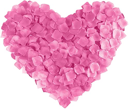 Happium 1000 Stück künstliche Rosenblätter aus Seide, romantische Dekorationen, emulationale Rosenblätter für Hochzeitsdekoration, Valentinstag, Beichte, Partydekoration, (Babyrosa) von Happium