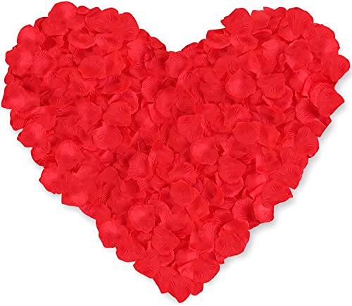 Happium – 1000 Stück Seiden-Rosenblätter Hochzeit Party Blumen Gastgeschenke (rot) von Happium