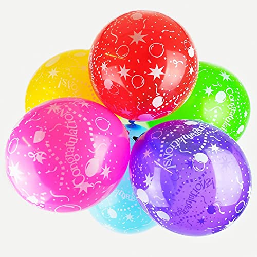 Happium 12" Congratulations, farblich sortiert, 10er-Pack, Latexballons in verschiedenen Farben, Congratulations-Partydekoration Happium 12" Congratulations, farblich sortiert, 10er-Pack, Latexballons in verschiedenen Farben, Congratulations-Partydekoration von Happium