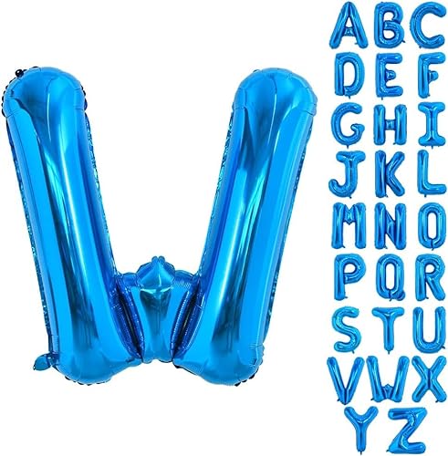 Happium 35,6 cm großes Alphabet A-Z Buchstabe, Zahl 0-9 Folienballons benutzerdefinierte Ballon (Königsblau, W) von Happium