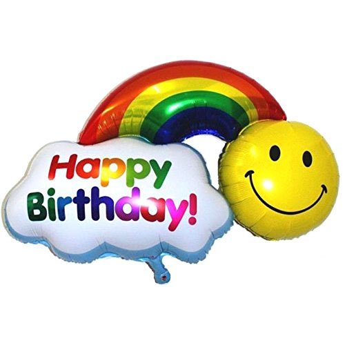 Happium 36 Zoll Smile/Happy Birthday Regenbogen-Folienballon, große Folienballons, Regenbogen-Geburtstagsballons, alles Gute zum Geburtstag, Dekorationen, Geburtstagsballons Happium 36 Zoll Smile/Happy Birthday Regenbogen-Folienballon, große Folienballons, Regenbogen-Geburtstagsballons, alles Gute zum Geburtstag, Dekorationen, Geburtstagsballons von Happium