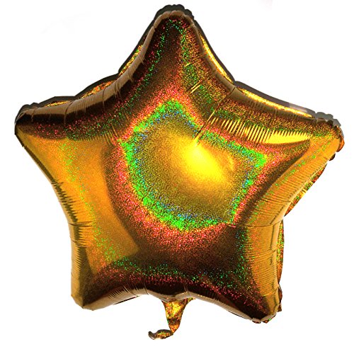 Happium 5 x goldene 91,4 cm holografische Stern-Folienballons. von Happium