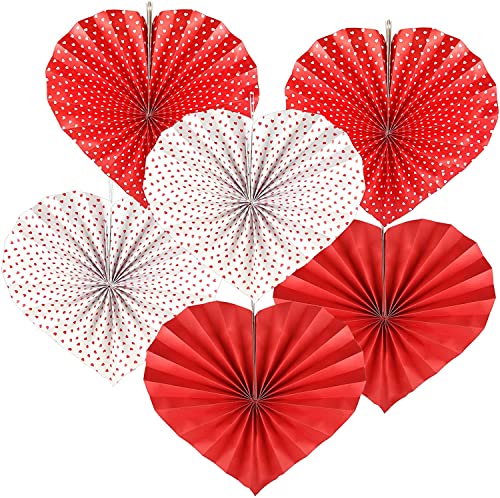 Happium 6 Stück Papierfächer Valentinstag Dekorationen, rotes Herz Papierfächer Set, für Valentinstag Dekor Jahrestag Hochzeit Party Brautparty Fotohintergründe Happium 6 Stück Papierfächer Valentinstag Dekorationen, rotes Herz Papierfächer Set, für Valentinstag Dekor Jahrestag Hochzeit Party Brautparty Fotohintergründe von Happium