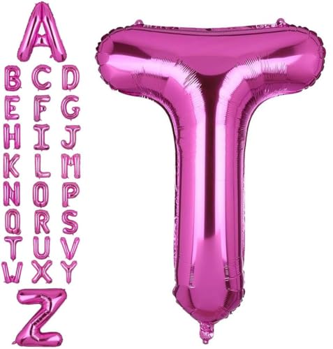 Happium Folien-Luftballons mit Buchstabe T, 35,6 cm, Hot Pink, einzelner Mylar-Ballon, Geburtstagsparty, Dekoration, Versorgung, Babyparty, Buchstabe T Happium Folien-Luftballons mit Buchstabe T, 35,6 cm, Hot Pink, einzelner Mylar-Ballon, Geburtstagsparty, Dekoration, Versorgung, Babyparty, Buchstabe T von Happium
