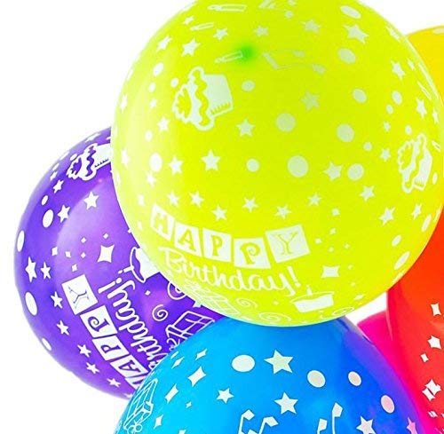 Happium Happy Birthday-Luftballons, 30,5 cm, mehrfarbig bedrucktes Latex, 10 Stück Luftballons, Geburtstagsballons für Mädchen und Jungen, Happy Birthday-Dekorationen, Jubiläumsparty Happium Happy Birthday-Luftballons, 30,5 cm, mehrfarbig bedrucktes Latex, 10 Stück Luftballons, Geburtstagsballons für Mädchen und Jungen, Happy Birthday-Dekorationen, Jubiläumsparty von Happium
