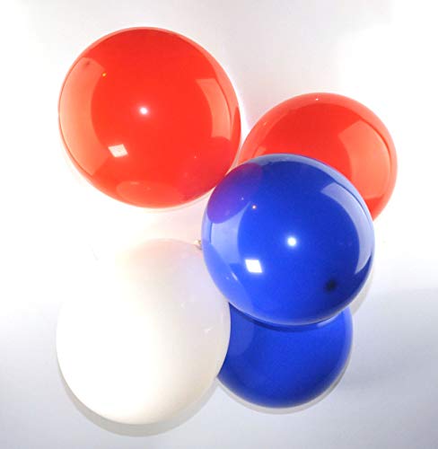 Happium Latex-Luftballons, 30,5 cm, 20 Stück (blau, rot, weiß) von Happium