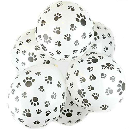 Happium Luftballons mit Hundepfotenabdruck, 30,5 cm, niedliches Welpenmotiv, Latex-Luftballons für Jungen und Mädchen, schwarz-weiß, Party-Dekorationen für Kinder und Kinder, 10 Stück Happium Luftballons mit Hundepfotenabdruck, 30,5 cm, niedliches Welpenmotiv, Latex-Luftballons für Jungen und Mädchen, schwarz-weiß, Party-Dekorationen für Kinder und Kinder, 10 Stück von Happium