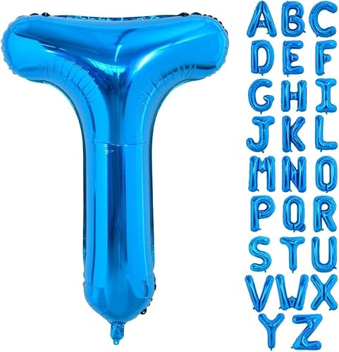 Happium Luftballons, 35,6 cm, Großbuchstabe, Königsblau, Buchstabe T, Mylar-Ballon, Geburtstagsfeier, Dekoration, Versorgung, Babyparty, Buchstabe T Happium Luftballons, 35,6 cm, Großbuchstabe, Königsblau, Buchstabe T, Mylar-Ballon, Geburtstagsfeier, Dekoration, Versorgung, Babyparty, Buchstabe T von Happium
