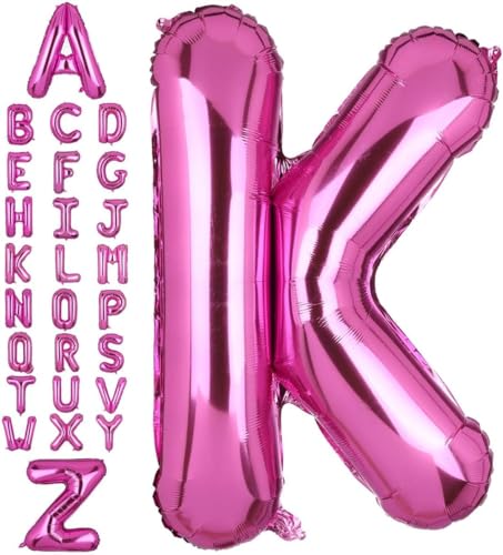 Happium Luftballons, 35,6 cm, Großbuchstabe K, Folien-Luftballons, einzelner Mylar-Ballon, Geburtstagsfeier, Dekoration, Versorgung, Babyparty, Buchstabe K von Happium