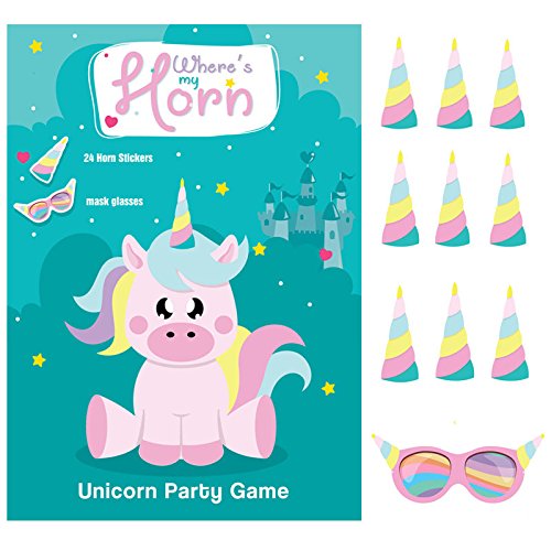 Happium Partyspiele für Kinder, Pin The Horn on The Unicorn, Partyzubehör, Gastgeschenke für Mädchen, Einhorn-Spieleset, Pin The Tail, Partyspiele für Geburtstage, Partyspiele für Kinder Happium Partyspiele für Kinder, Pin The Horn on The Unicorn, Partyzubehör, Gastgeschenke für Mädchen, Einhorn-Spieleset, Pin The Tail, Partyspiele für Geburtstage, Partyspiele für Kinder von Happium