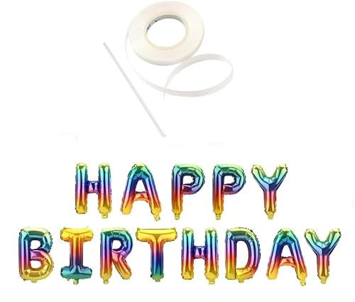 Happium Regenbogen-Geburtstagsballon, selbstaufblasende Happy Birthday-Bannerballons | 16-Zoll-Folien-Buchstabenballons für Jungen- und Mädchen-Geburtstagsparty-Dekoration Happium Regenbogen-Geburtstagsballon, selbstaufblasende Happy Birthday-Bannerballons | 16-Zoll-Folien-Buchstabenballons für Jungen- und Mädchen-Geburtstagsparty-Dekoration von Happium