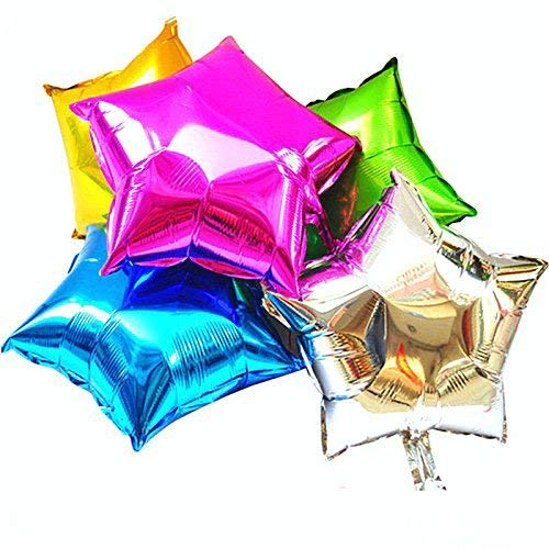 Happium Stern-Folienballons, 5 Stück, Helium, 18 Zoll, Sternballons, Folienballon-Set für Geburtstagsfeier, Abschlussfeier, Babyparty, Hochzeitstag, Partydekorationen (mehrfarbig) von Happium
