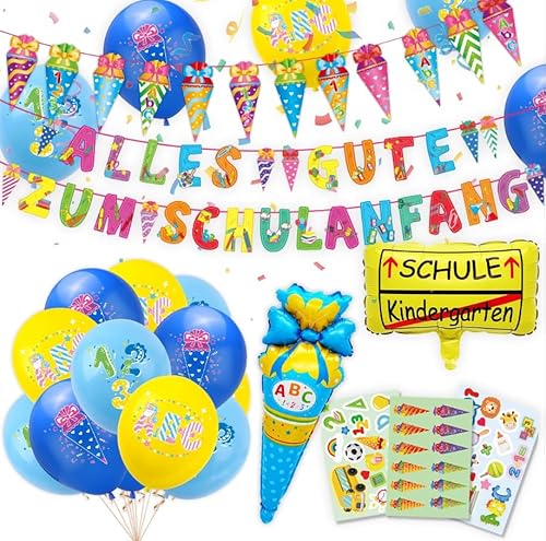 Happivue Einschulung Schulanfang Schuleinführung Deko (Blau) von Happivue