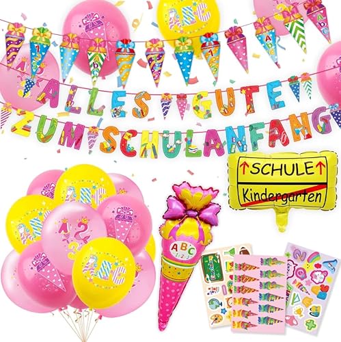 Happivue Einschulung Schulanfang Schuleinführung Deko (Rosa) von Happivue