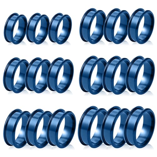 18 Stück Ringrohlinge Rillenringe aus Edelstahl für die Schmuckherstellung Hochglanzpolierter Runder Metallring in Silber Größe 7/8/9/10/11/12 für Herren und Damen 8mm Breiter Ring Geschenk (Stil 13) 18 Stück Ringrohlinge Rillenringe aus Edelstahl für die Schmuckherstellung Hochglanzpolierter Runder Metallring in Silber Größe 7/8/9/10/11/12 für Herren und Damen 8mm Breiter Ring Geschenk (Stil 13) von Happtkey
