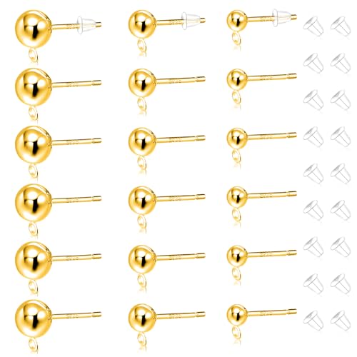 36 Stück Ohrstecker aus Sterlingsilber, 3 Größen S925 Silber Kugel Ohrstecker mit Transparenten Ohrhaken zur Schmuckherstellung 36 Stück Ohrstecker aus Sterlingsilber, 3 Größen S925 Silber Kugel Ohrstecker mit Transparenten Ohrhaken zur Schmuckherstellung von Happtkey