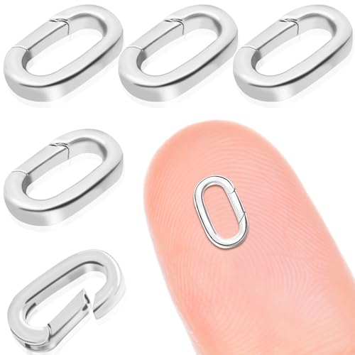 5 Stück Ovaler Karabinerverschluss für Halsketten Federverschlüsse aus Edelstahl Armband Verschlüsse Schlüsselanhänger Verschlussverschlüsse Halsketten Clips Verkürzer für Schmuckherstellung (S) 5 Stück Ovaler Karabinerverschluss für Halsketten Federverschlüsse aus Edelstahl Armband Verschlüsse Schlüsselanhänger Verschlussverschlüsse Halsketten Clips Verkürzer für Schmuckherstellung (S) von Happtkey