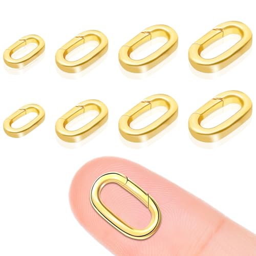 8 Stück Ovaler Karabinerverschluss für Halsketten Federverschlüsse aus Edelstahl Armband Verschlüsse Schlüsselanhänger Verschlussverschlüsse Halsketten Clips Verkürzer für Schmuckherstellung (Gold) 8 Stück Ovaler Karabinerverschluss für Halsketten Federverschlüsse aus Edelstahl Armband Verschlüsse Schlüsselanhänger Verschlussverschlüsse Halsketten Clips Verkürzer für Schmuckherstellung (Gold) von Happtkey