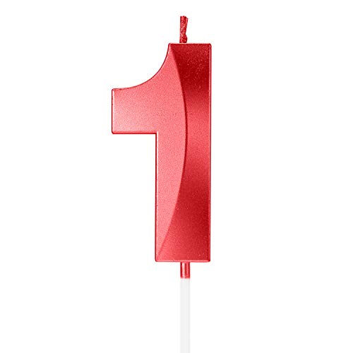 Geburtstagskerzen, Geburtstagskerzen, Geburtstagskerze, Tortenaufsatz, Zahlenkerzen, Geburtstagskerzen, Zahlenkerzen, Zahlenkerzen, rote Kerzen, Geburtstagskerzen (Metallic-Rot 1) von Happy Birthday
