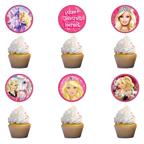 18 x BarbiCupcake Toppers - Starke Picks Happy Birthday Decor Cupcake Dekorationen für Kinder Geburtstage von Happy Choices