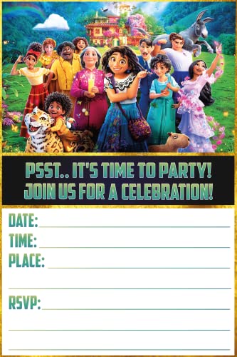 20 x Encanto Einladungen und Umschläge - Fill in Happy Birthday Party Einladungen für Kinder, 15,2 x 10,2 cm, Postkarten-Stil von Happy Choices