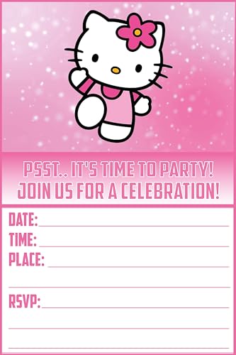Happy Choices Einladungskarten und Umschläge, Motiv: Hello Kitty, leicht, 230 g, Postkarten-Stil, für das perfekte Party-Paket, 30 Stück Happy Choices Einladungskarten und Umschläge, Motiv: Hello Kitty, leicht, 230 g, Postkarten-Stil, für das perfekte Party-Paket, 30 Stück von Happy Choices