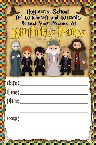 Happy Choices Harry Potter Einladungskarten - 25 Einladungen zum Einfüllen für Kinder Geburtstag Bash- und Themenparty, 25,4 x 38,1 cm, Postkarten-Stil Happy Choices Harry Potter Einladungskarten - 25 Einladungen zum Einfüllen für Kinder Geburtstag Bash- und Themenparty, 25,4 x 38,1 cm, Postkarten-Stil von Happy Choices