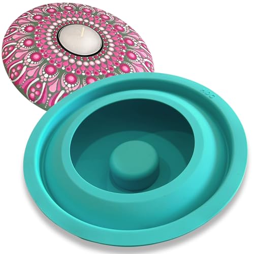 Silikon-Teelichthalter-Form für Punktier-Mandala-Kunst von Happy Dotting Company