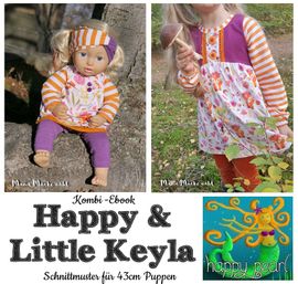 Little Keyla + Happy Keyla - Tunika und 43cm Puppenschnitt von Happy Pearl